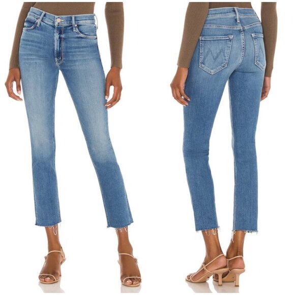 💕MOTHER💕 Mid Rise Dazzler Ankle Fray Jeans - Riding The Cliffside 28 NWOT - Picture 11 of 16